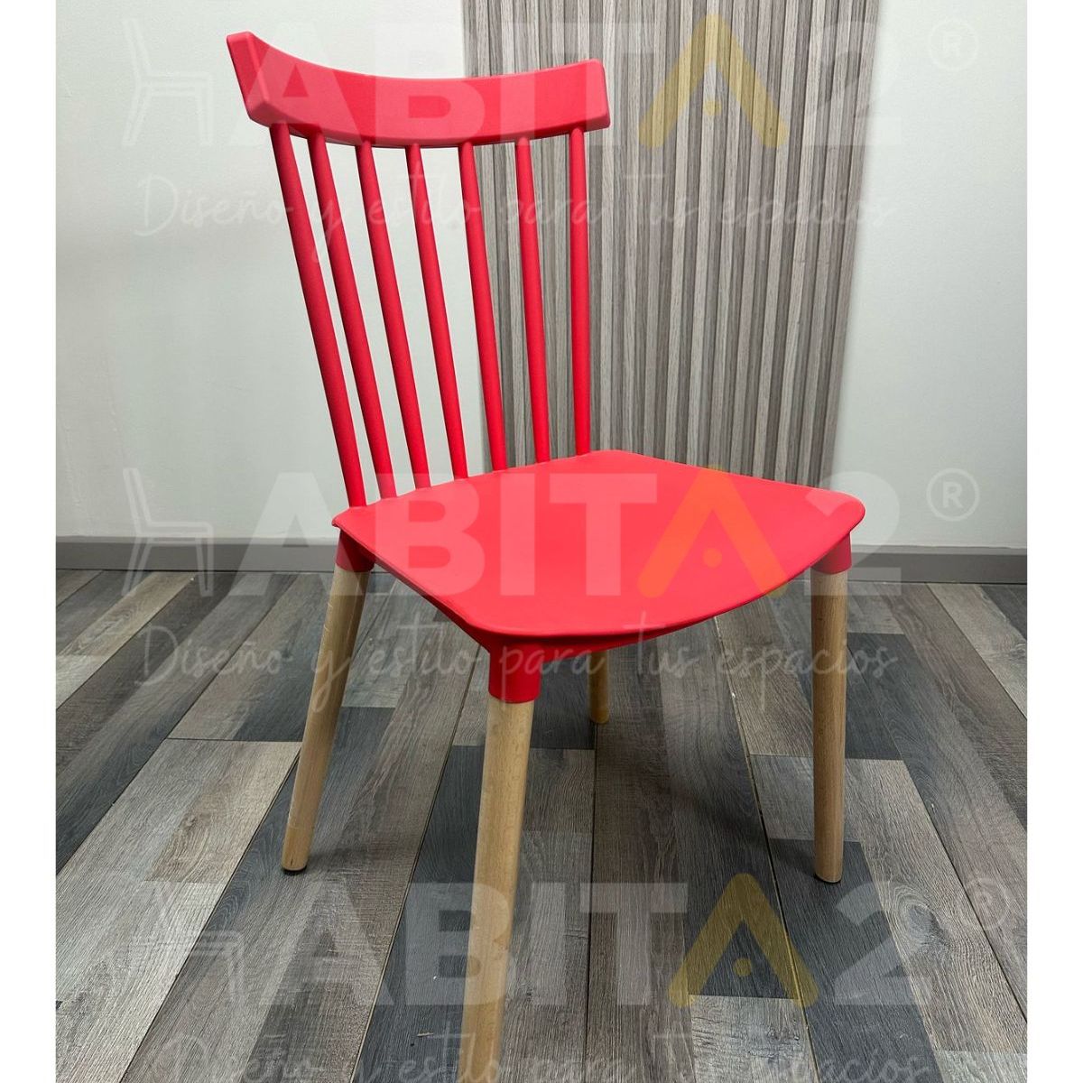 HABITA2 CHILE - Silla de Comedor Windsor de Polipropileno Rojo