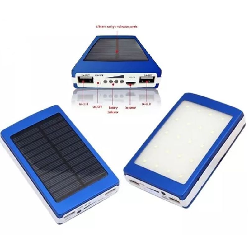 GENERICO - Batería portátil externa 20000 mAh power bank azul