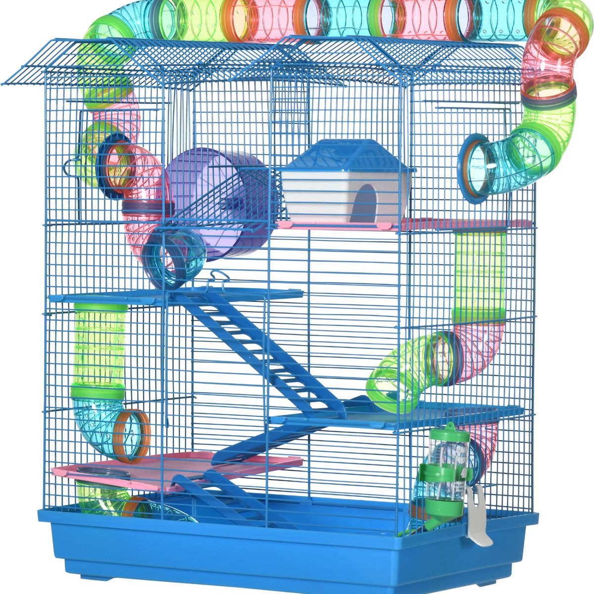 GENERICO - Jaula Para Hámster De 5 Niveles, Color Celeste