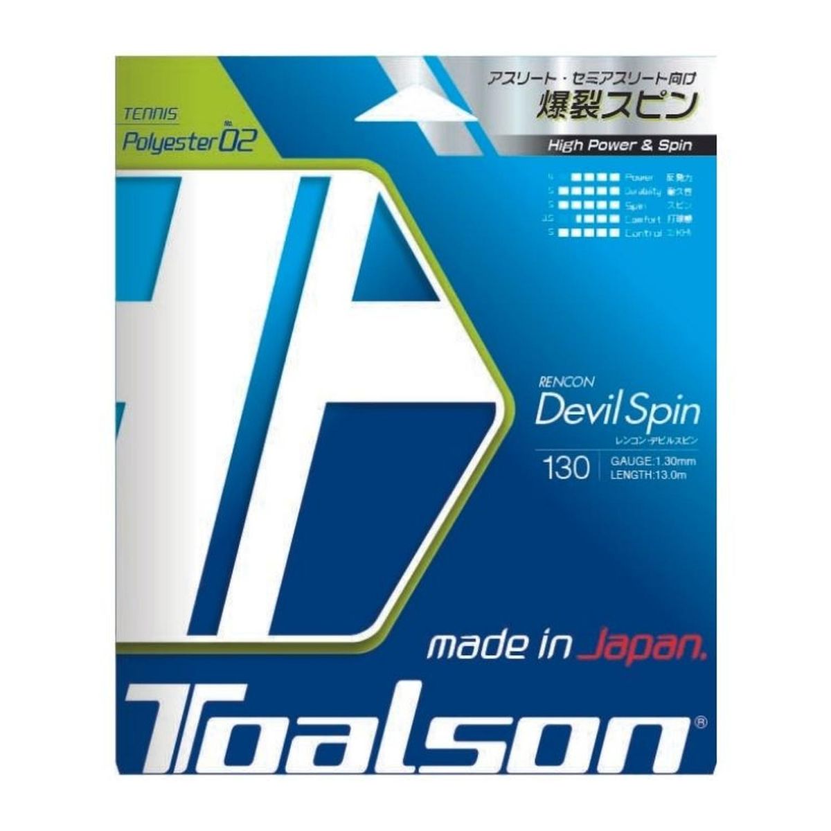 TOALSON - Cuerda de Tenis Toalson Rencon Devil Spin 1,30 set 12m