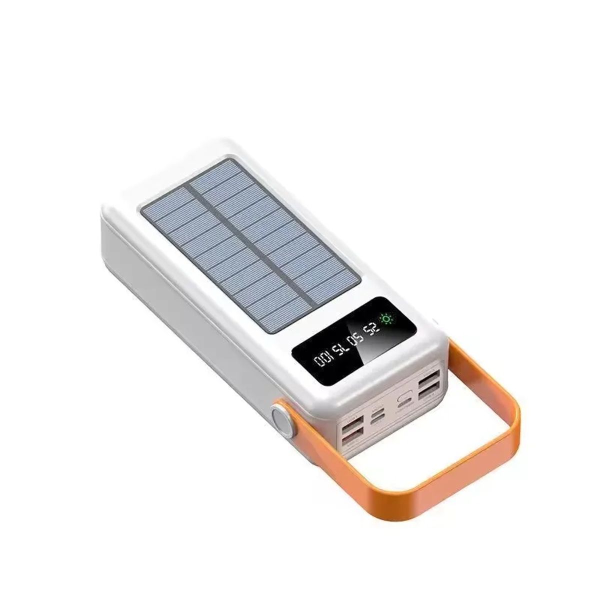 STARTECHOFFICE - Batería Portátil Power Bank Solar 40000mAh Cables Integrados Luz LED Carga Rápida