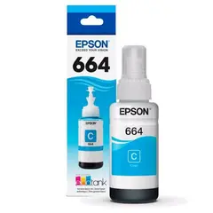 EPSON - Botella de tinta T664 Cian 70ml