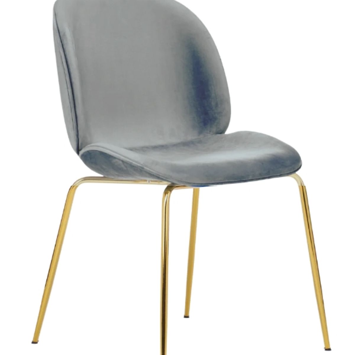 HABITA2 CHILE - Silla Comedor Felpa Berlin con patas Doradas - Gris