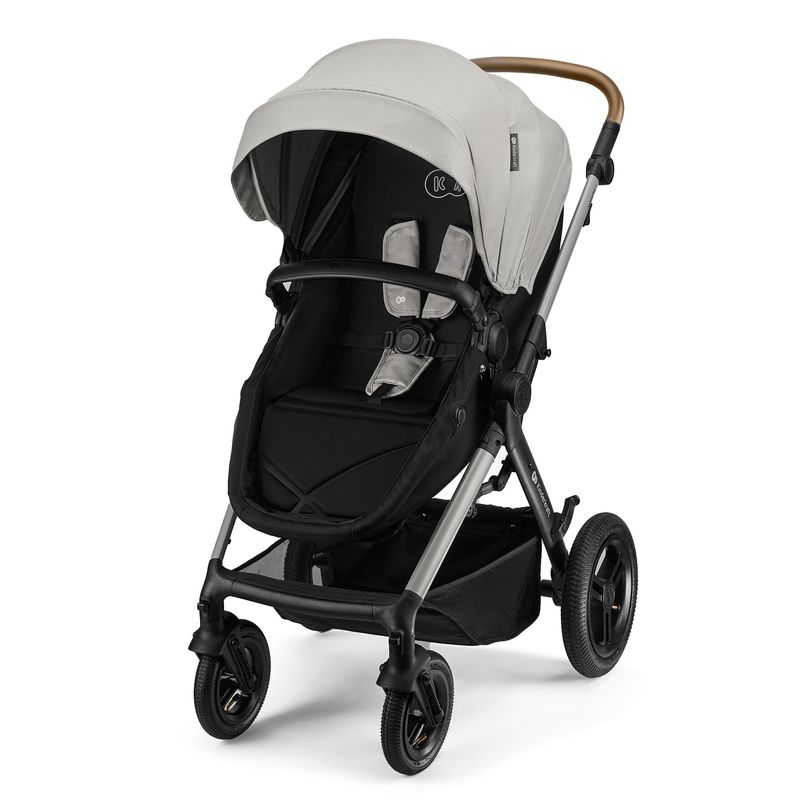 KINDERKRAFT - Coche Travel System Moov2 XL Air Grey 3 en 1 + Base