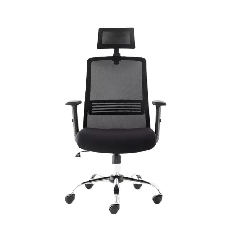 GENERICO - Silla de escritorio Cuba alta con brazo regulable y cabecero negro