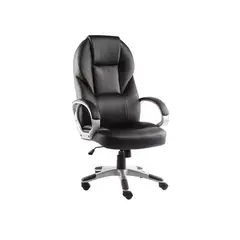 GENERICO - Silla de escritorio ejecutiva ergonómica con tapizado de cuero negro