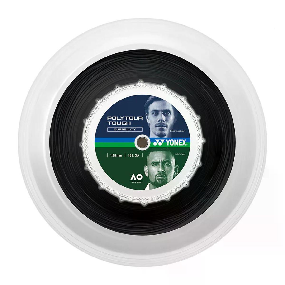 YONEX - Rollo Cuerda Tenis POLY TOUR TOUGH 1.25 16L Negro