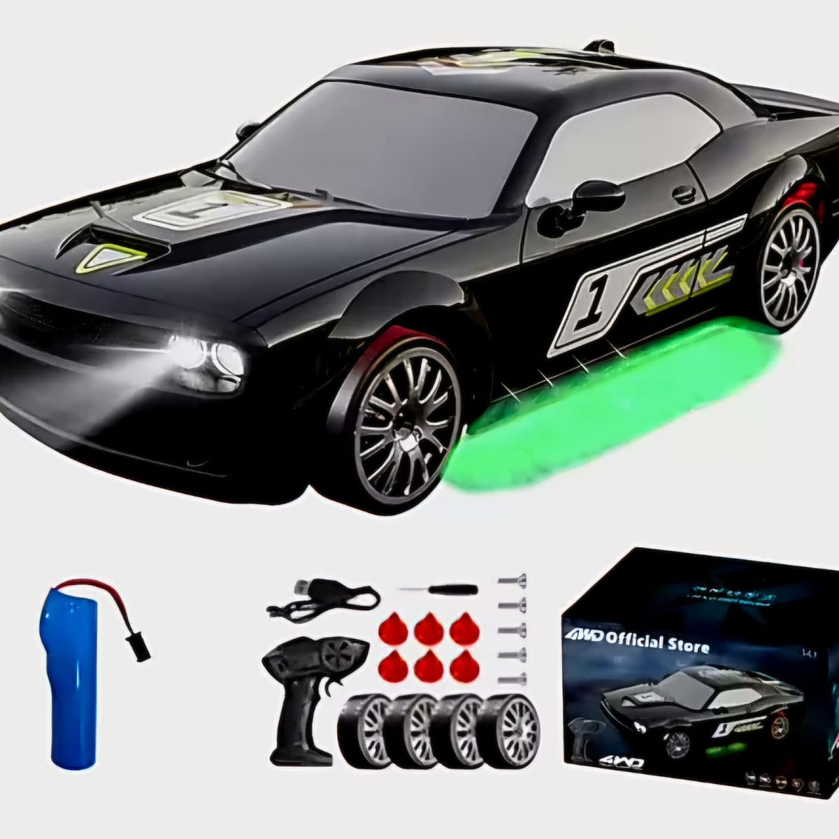 GENERICO - Auto Drift Dodge Charger con luz led 1 :20 alta velocidad