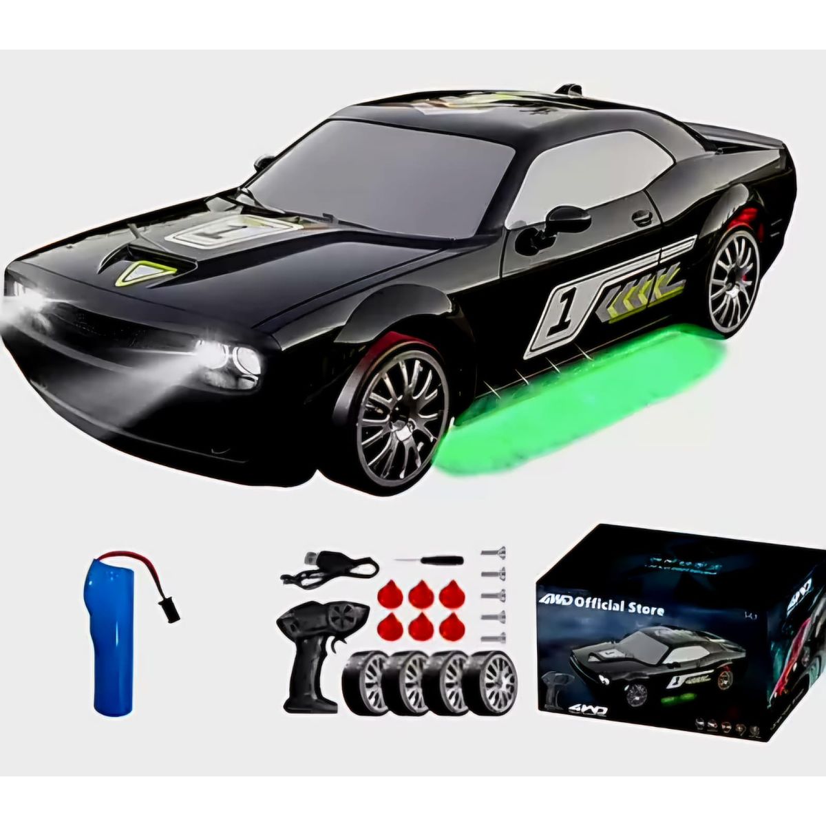 GENERICO - Auto Drift Dodge Charger con luz led 1 :20 alta velocidad