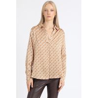 Blusa Satin Estampado Geo, Naranjo
