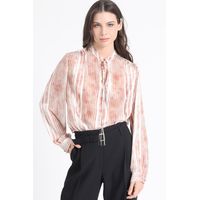 Blusa Con Lazo Y Cordon Fantasia, Naranjo