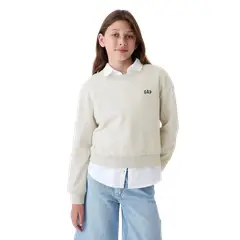 GAP - Polerón Mini Logo Sin Cierre Blanco