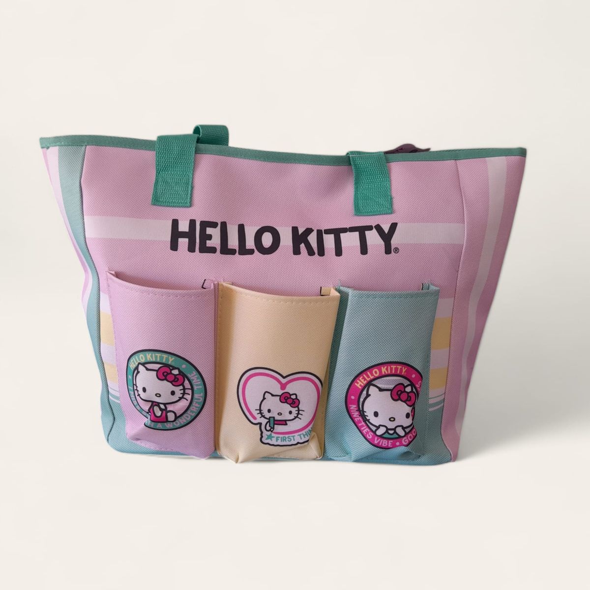 SANRIO - Bolso tote Hello kitty con bolsillos laterales e interior