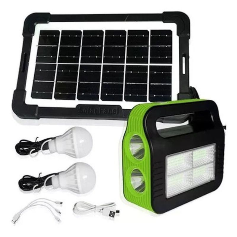 GENERICO - Kit Solar Camping Ampolletas Led Fm Rádio Bluetooth Mp3 Gd16