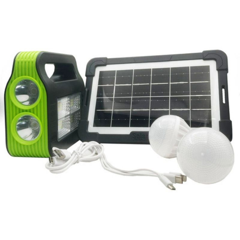 GENERICO - Kit Solar Camping Ampolletas Led Fm Rádio Bluetooth Mp3 Gd16