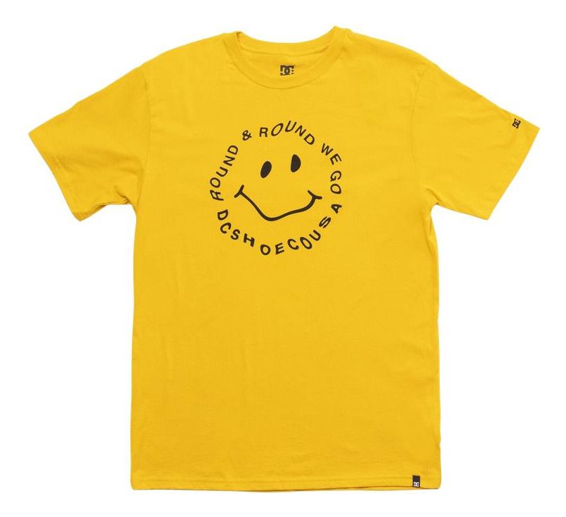 Polera Hombre Round We Go Amarillo DC