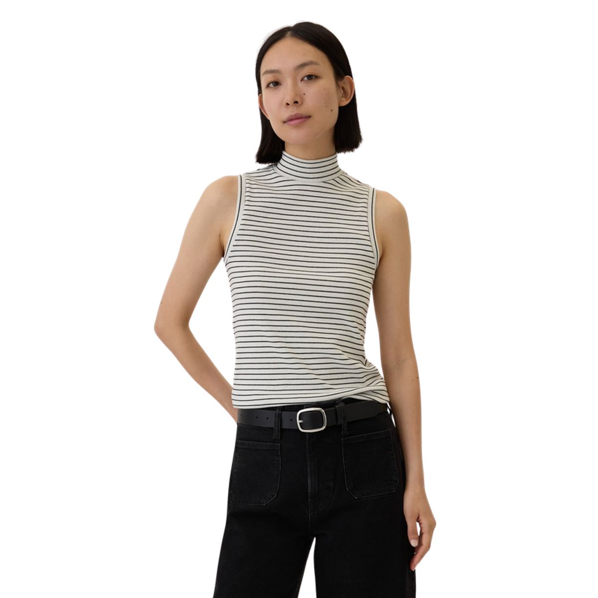 GAP - Polera Cuello Alto Sin Manga Mujer Blanco