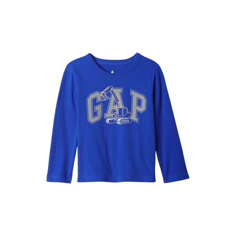 GAP - Polera Gráfica Manga Larga Hombre Azul_.