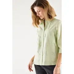 MA GRIFFE - Blusa Manga Larga Verde Agua Mujer Magriffe