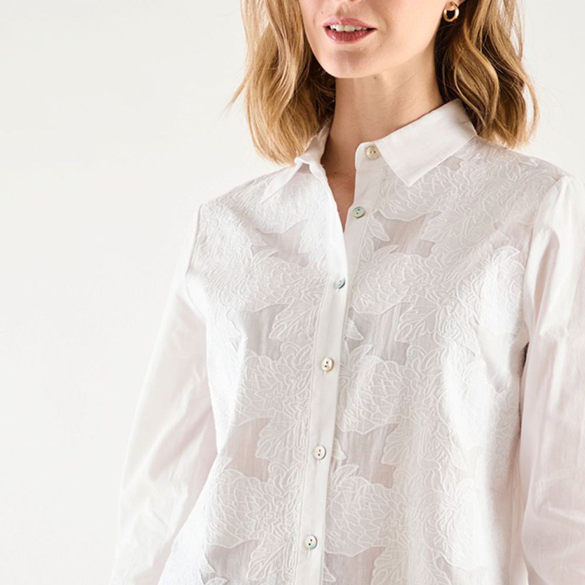 MA GRIFFE - Blusa Manga Larga Crudo Mujer Magriffe