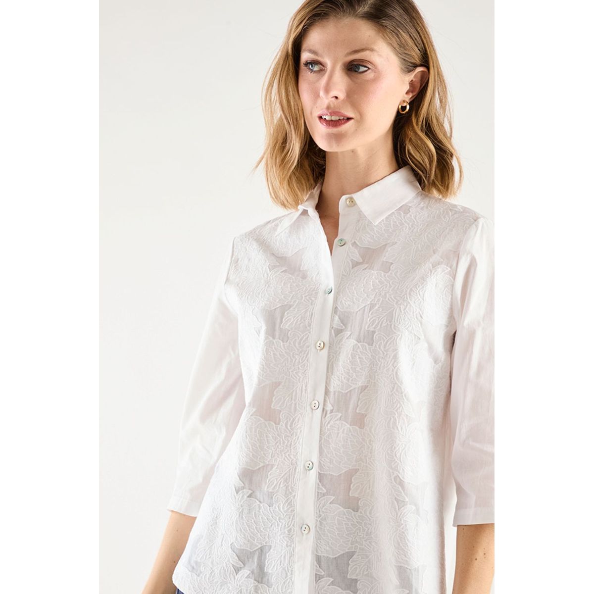 MA GRIFFE - Blusa Manga Larga Crudo Mujer Magriffe
