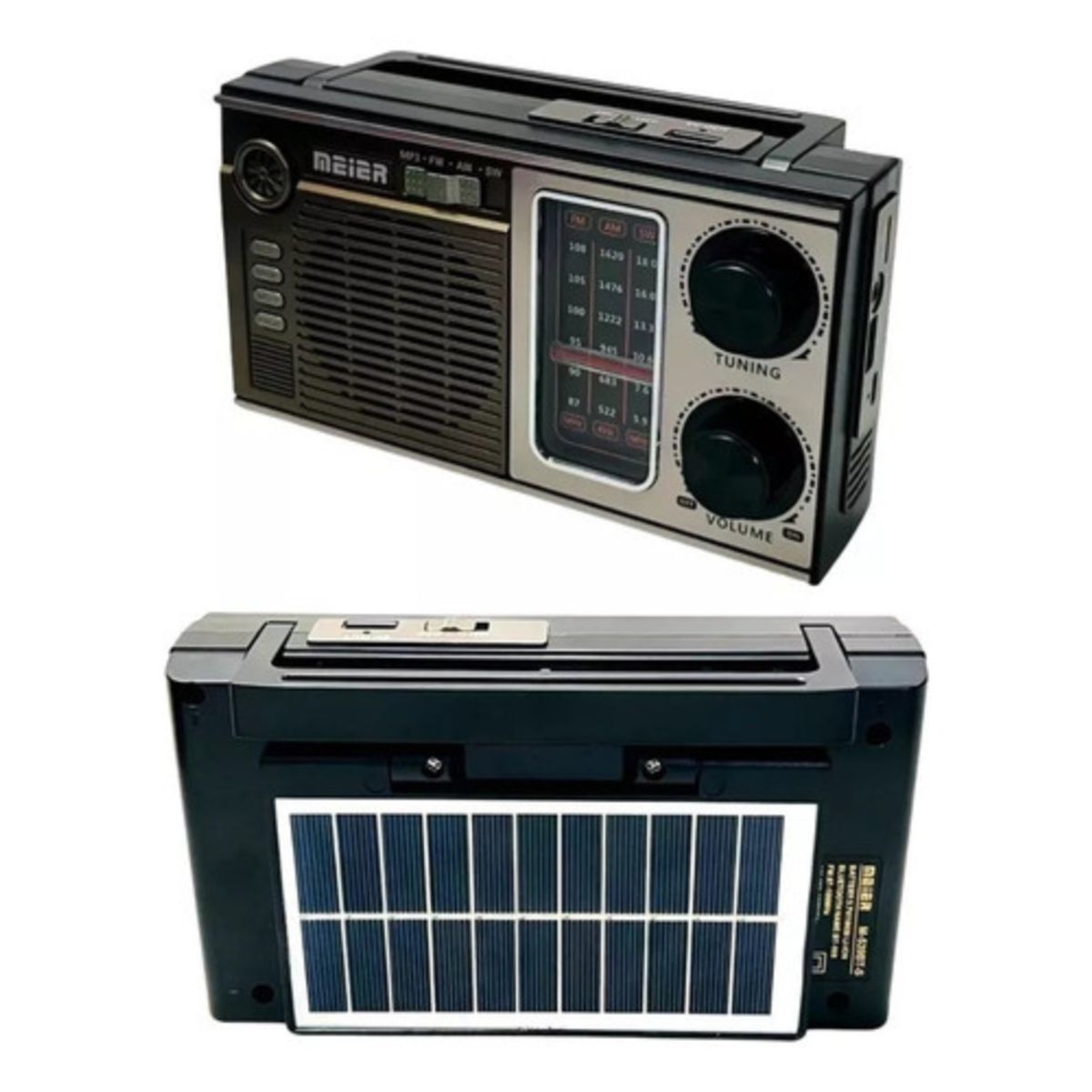 GENERICO - Radio Am Fm Portatil Con Panel Solar Power Bank Usb