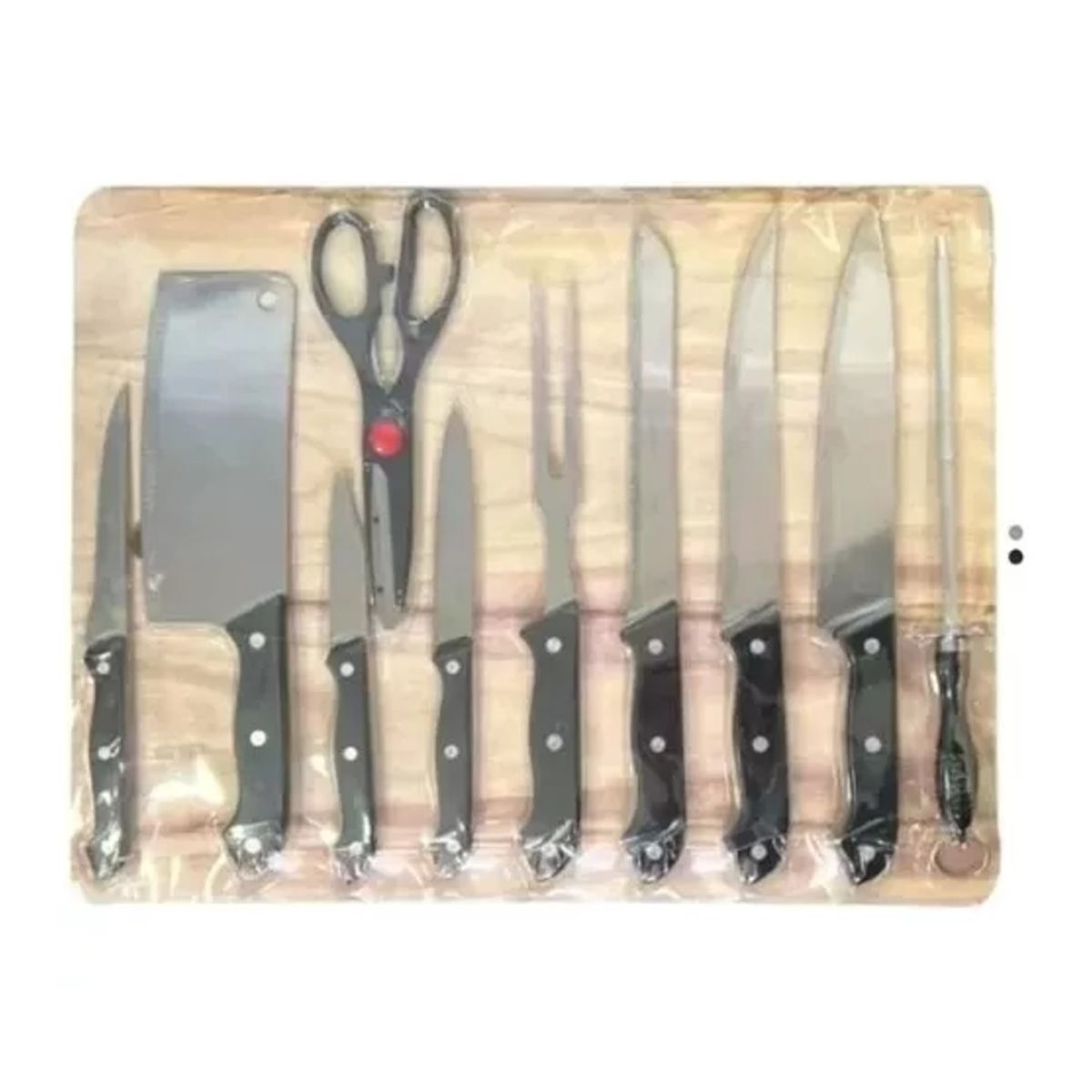 GENERICO - Juego De Chuchillos Cocinar Chef Cocina Tabla Incluida 10 Pza