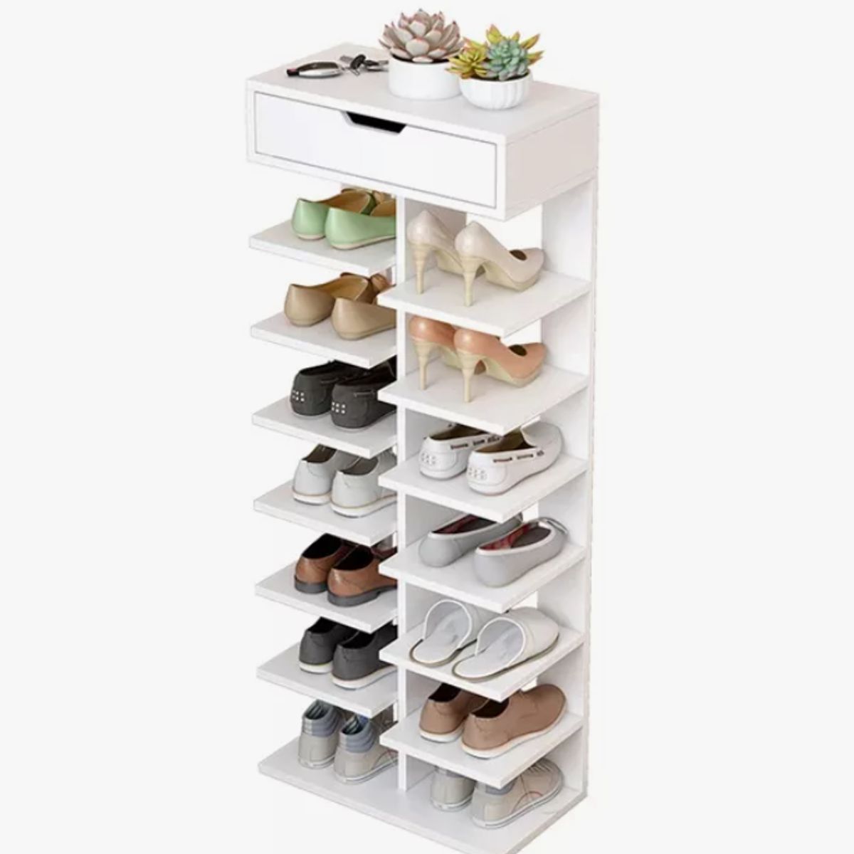 GENERICO - Zapatero Organizador Con Gaveta 14 Pares 7 Niveles