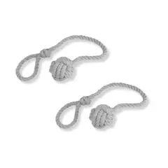 COLETTE - 2 Toma Cortinas Algodón Borla Gris