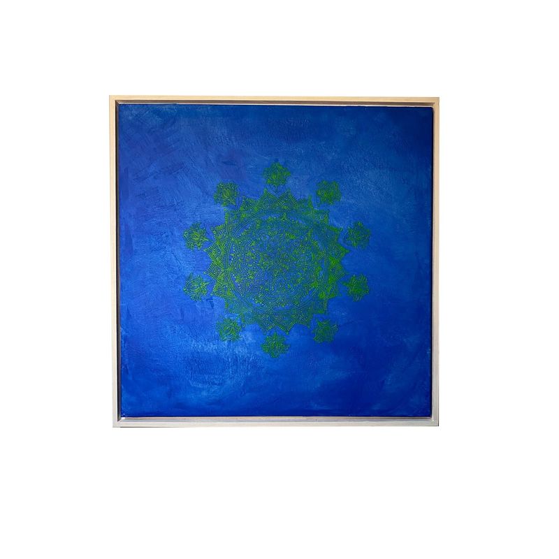GENERICO - Mandala verde, Cuadro decorativo  80x80