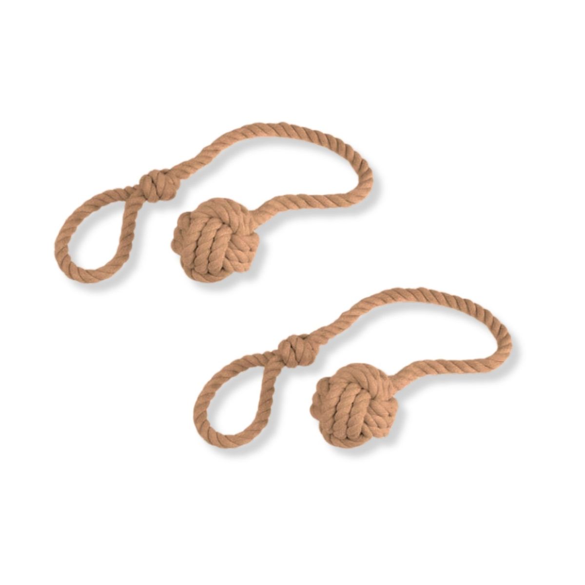 GENERICO - 2 Toma Cortinas Algodón Borla Marrón