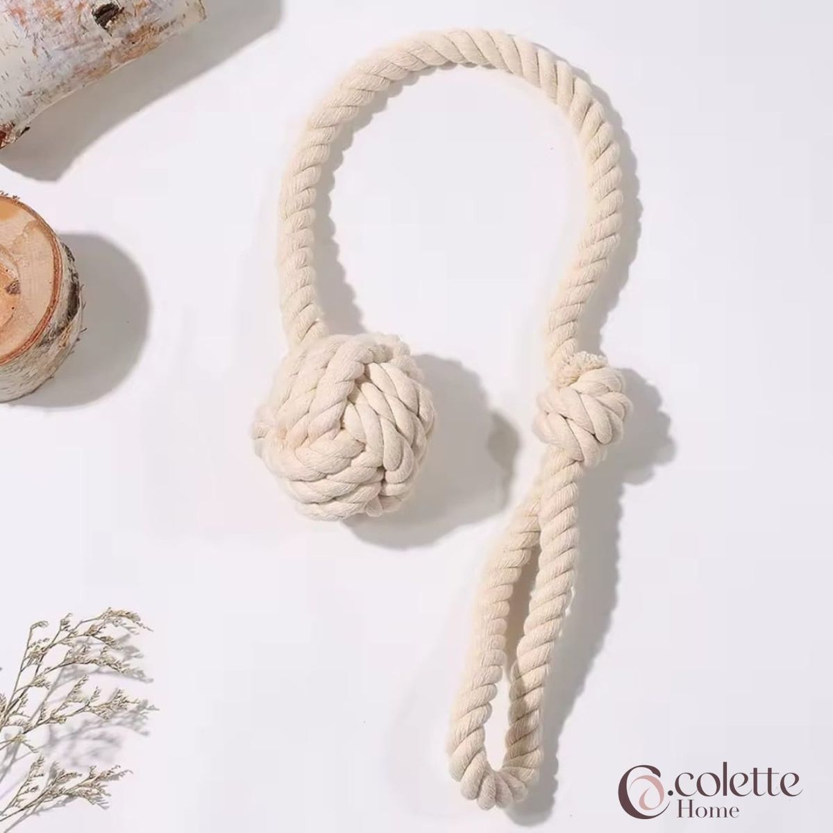 GENERICO - 2 Toma Cortinas Algodón Borla Marrón