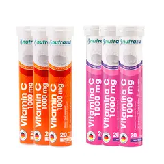 NUTRAZUL - Vitamina C 1.000 Mg - Pack 6 un -Sabores combinados.
