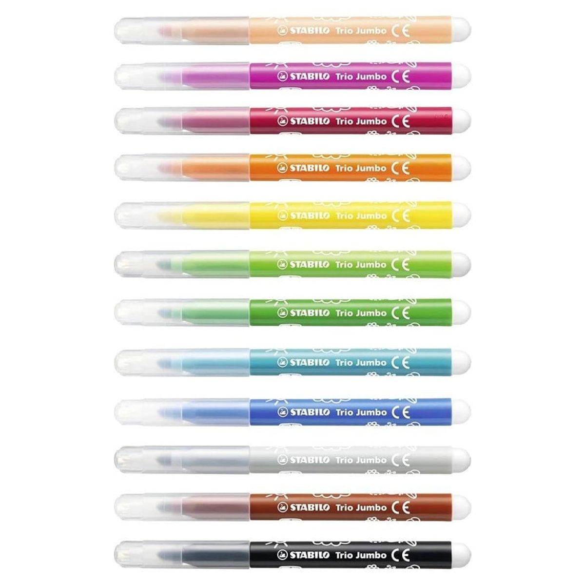 STABILO - Set de 12 Marcadores 3.0mm Stabilo Trio Jumbo