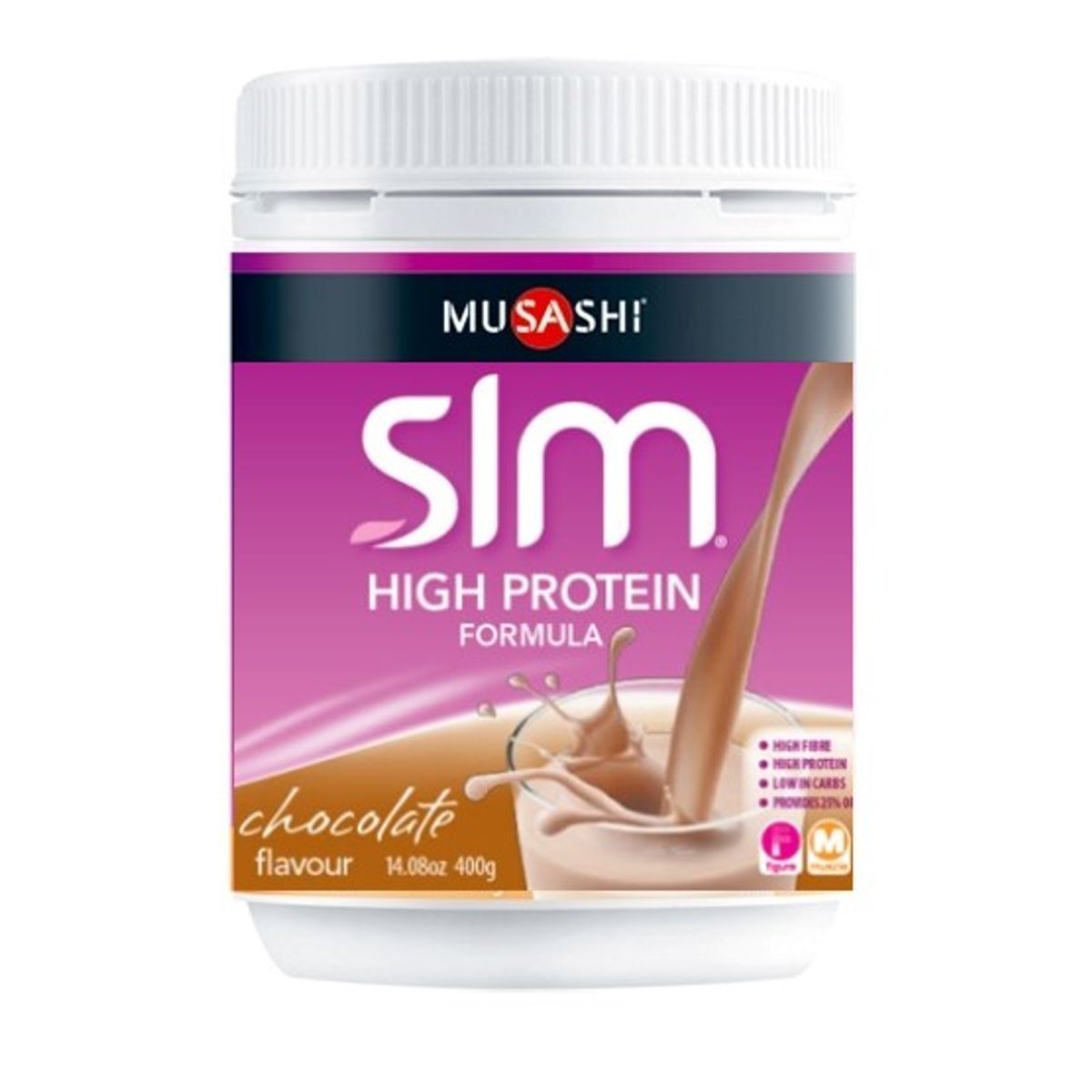 MUSASHI - Slm High P Batido De Proteinas Para Bajar De Peso Chocolate