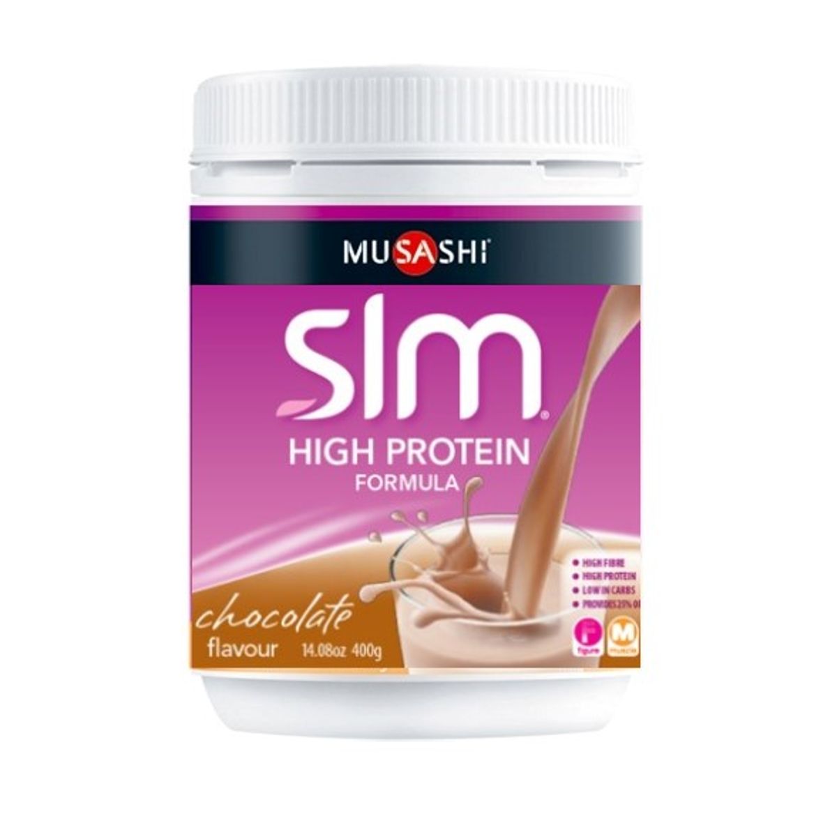 MUSASHI - Slm High P Batido De Proteinas Para Bajar De Peso Chocolate