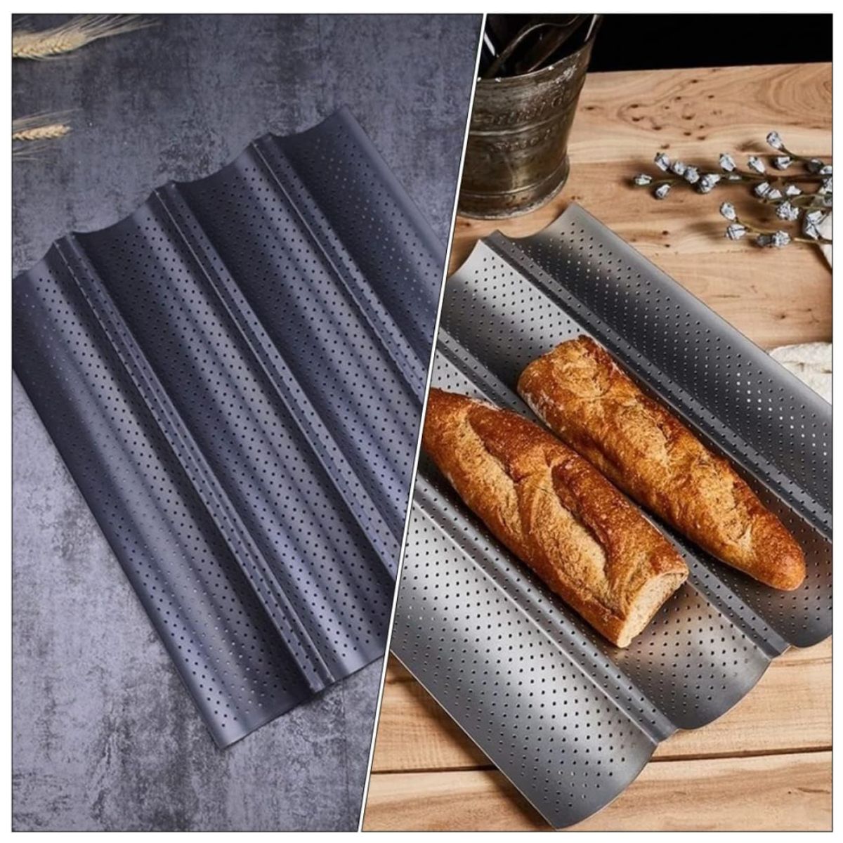 GENERICO - Bandeja de Horno Ondulada Para Baguettes