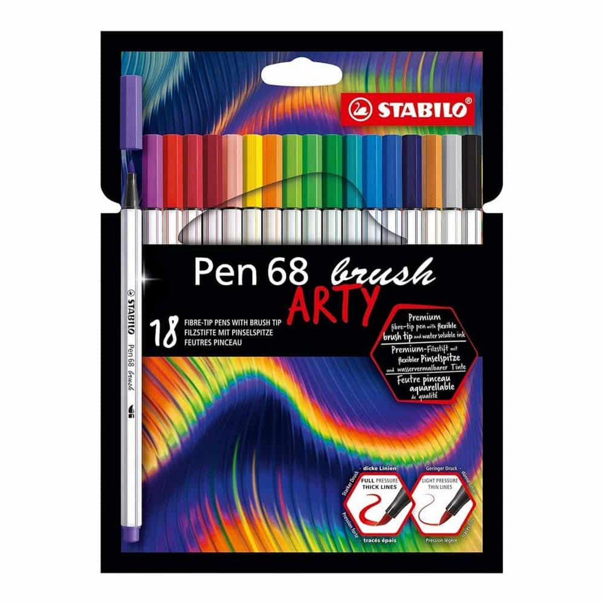 STABILO - Set de 18 Stabilo Pen 68 Brush Arty