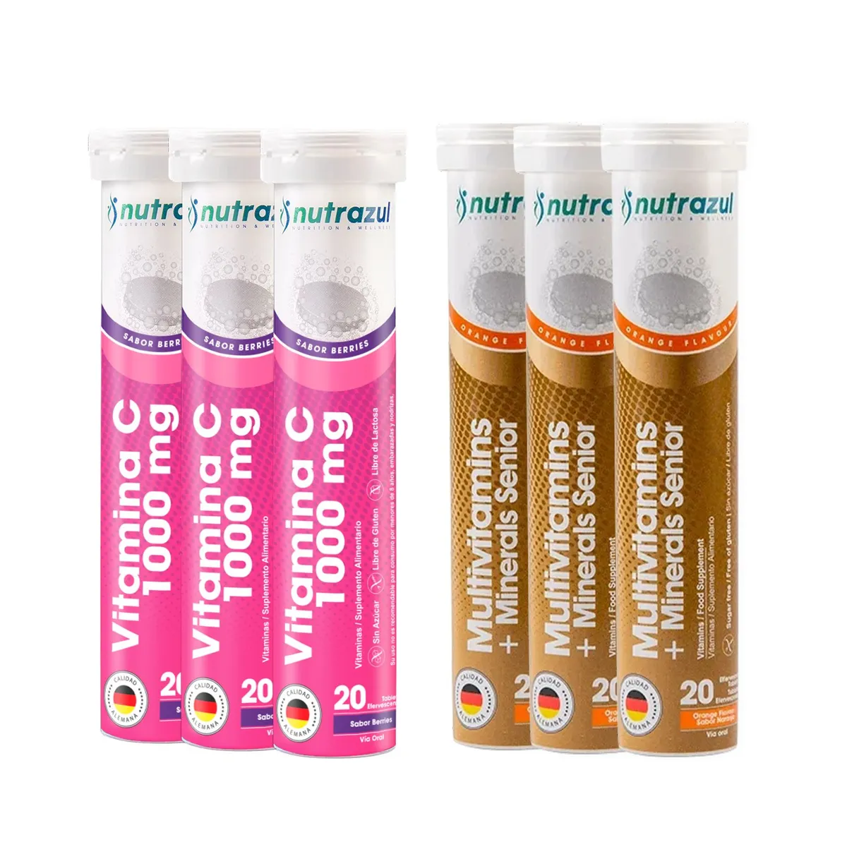 NUTRAZUL - Vit C 1.000 Mg + Multivitamínicos Senior - (Pack 6 Unidades)