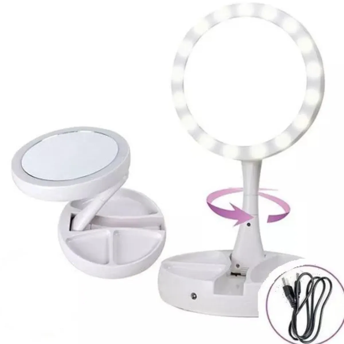 GENERICO - Espejo Doble + LED + Aumento x10