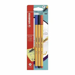 STABILO - Set de 3 Lápices Tiralíneas Point 88 Rojo-Negro