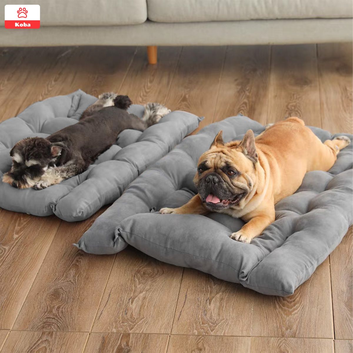 KOBA - 3 En 1 Cama Antiestres Para Perro Michi Lavable 78x62cm Gris