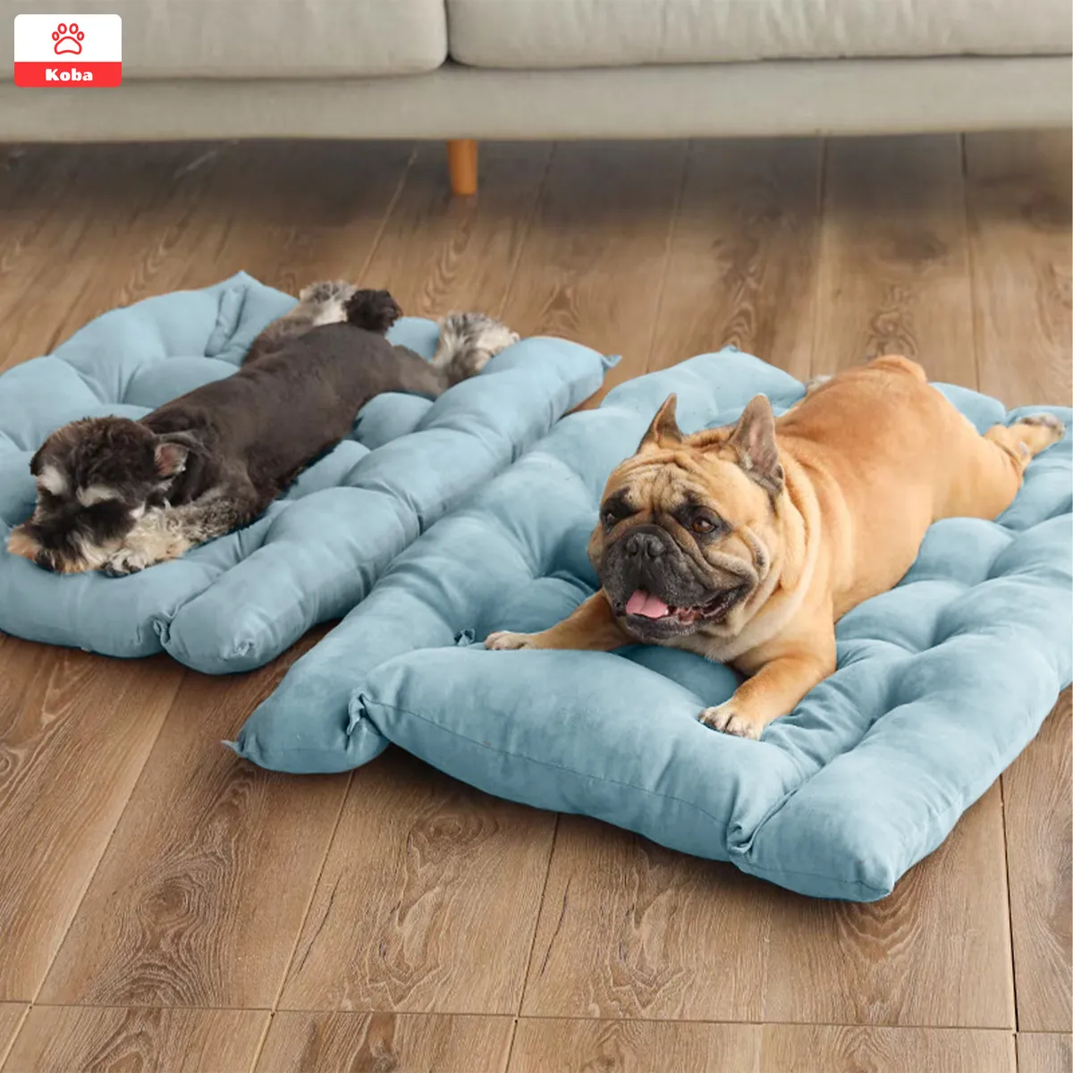 KOBA - 3 En 1 Cama Antiestres Perros Gatos Lavable 78x62cm Celeste