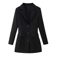 TIOZONEY - Chaqueta deportiva de botones de manga larga para mujeres