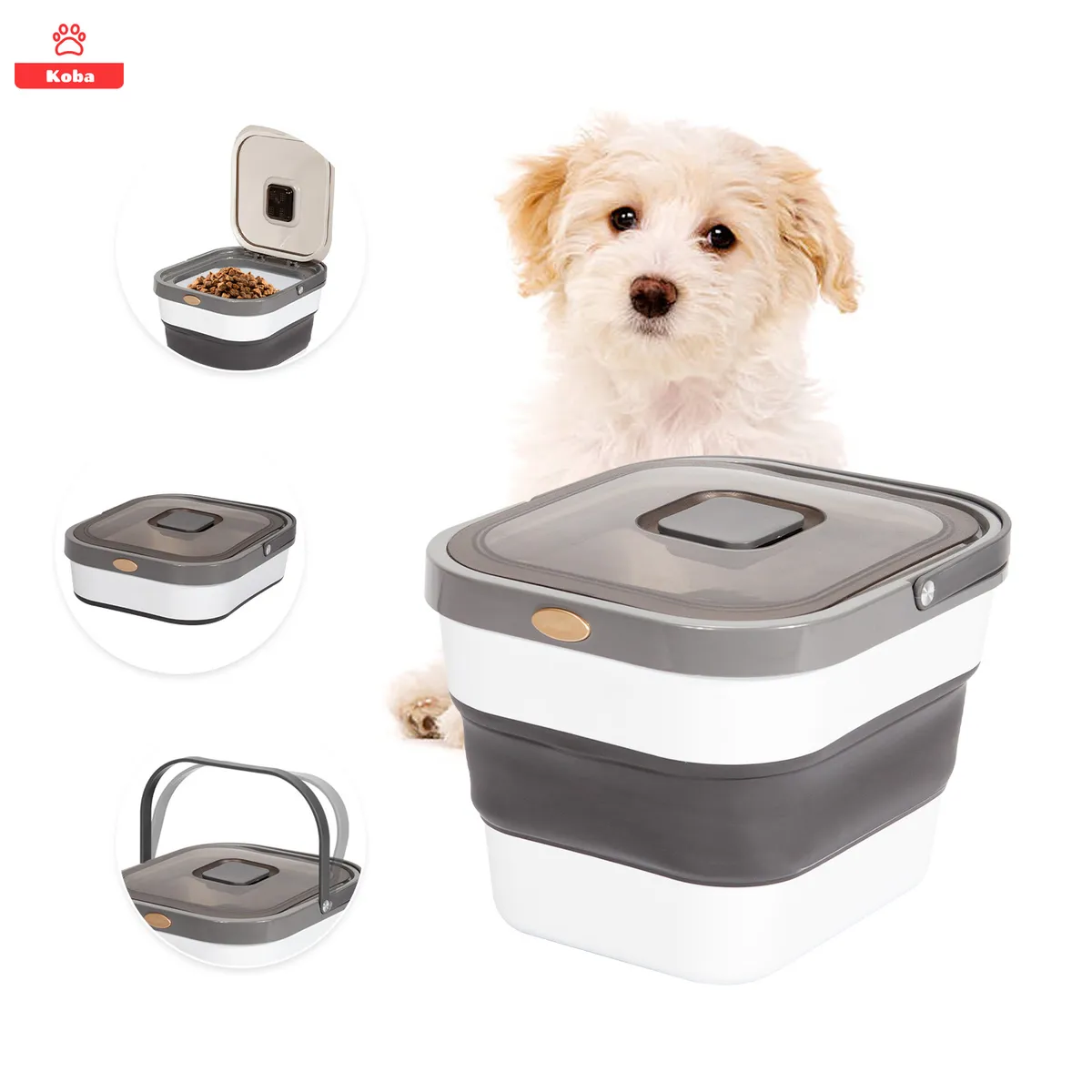 KOBA - Contenedor Alimento Mascota Perros Hermetico Expandible 10kg