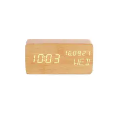 GENERICO - Despertador digital reloj madera reloj escritorio led