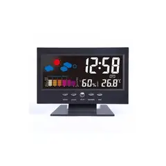 GENERICO - Reloj despertador lcd a luz temperatura color negro