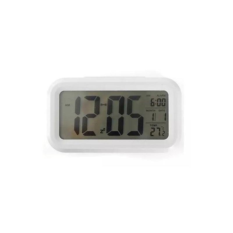 GENERICO - Reloj despertador pantalla led color blanco