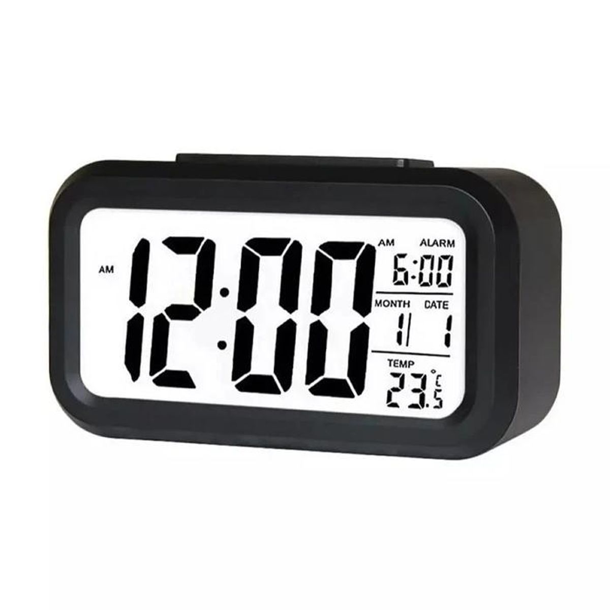 GENERICO - Reloj despertador pantalla led color negro