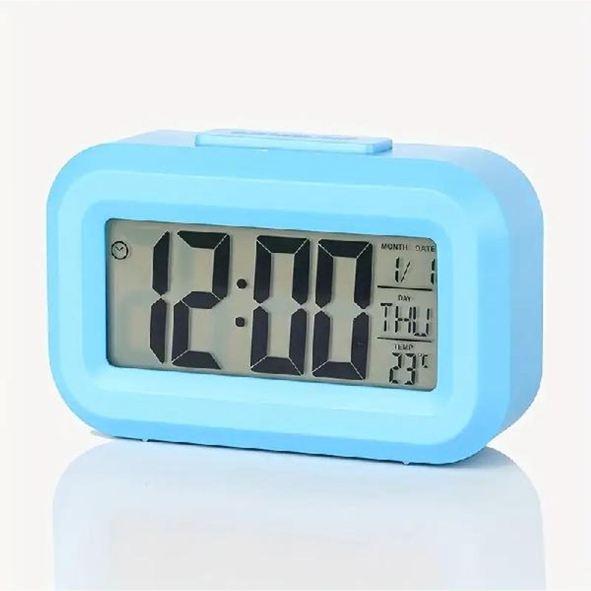 GENERICO - Reloj despertador pantalla led color celeste